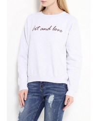 Женский серый свитер с круглым вырезом от Sweewe