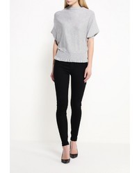 Женский серый свитер с круглым вырезом от Sweewe