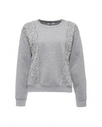 Женский серый свитер с круглым вырезом от Sweewe