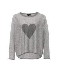 Женский серый свитер с круглым вырезом от Sweewe