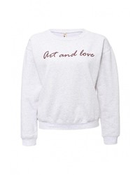 Женский серый свитер с круглым вырезом от Sweewe