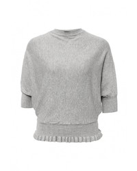 Женский серый свитер с круглым вырезом от Sweewe