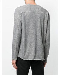 Мужской серый свитер с круглым вырезом от Edwin