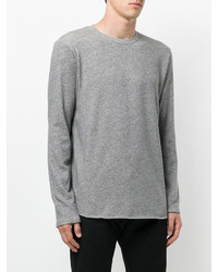 Мужской серый свитер с круглым вырезом от Edwin