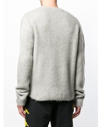 Мужской серый свитер с круглым вырезом от Paura