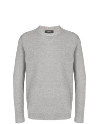 Мужской серый свитер с круглым вырезом от Theory