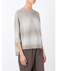 Женский серый свитер с круглым вырезом от Lamberto Losani
