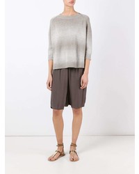 Женский серый свитер с круглым вырезом от Lamberto Losani