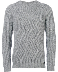 Мужской серый свитер с круглым вырезом от Tod's