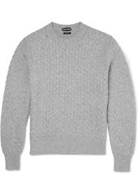 Мужской серый свитер с круглым вырезом от Tom Ford