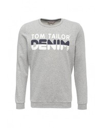 Мужской серый свитер с круглым вырезом от Tom Tailor Denim