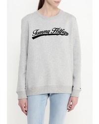 Женский серый свитер с круглым вырезом от Tommy Hilfiger