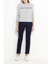 Женский серый свитер с круглым вырезом от Tommy Hilfiger