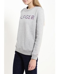 Женский серый свитер с круглым вырезом от Tommy Hilfiger
