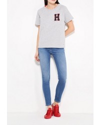 Женский серый свитер с круглым вырезом от Tommy Hilfiger