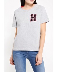 Женский серый свитер с круглым вырезом от Tommy Hilfiger