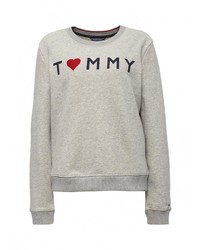 Женский серый свитер с круглым вырезом от Tommy Hilfiger