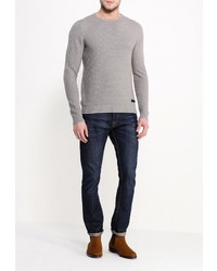 Мужской серый свитер с круглым вырезом от Top Secret