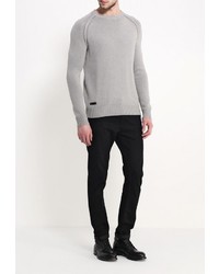 Мужской серый свитер с круглым вырезом от Top Secret