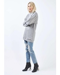Женский серый свитер с круглым вырезом от Topshop