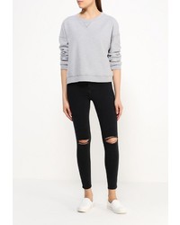 Женский серый свитер с круглым вырезом от Topshop