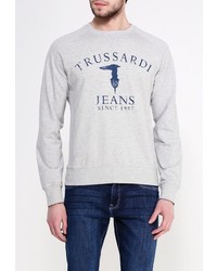Мужской серый свитер с круглым вырезом от Trussardi Jeans