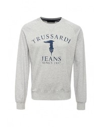 Мужской серый свитер с круглым вырезом от Trussardi Jeans