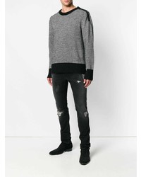 Мужской серый свитер с круглым вырезом от Just Cavalli