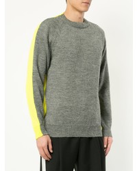 Мужской серый свитер с круглым вырезом от Junya Watanabe MAN