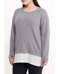 Женский серый свитер с круглым вырезом от Ulla Popken