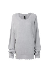 Женский серый свитер с круглым вырезом от Unravel Project