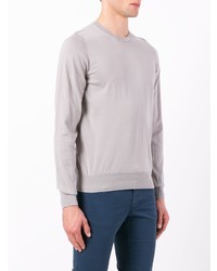 Мужской серый свитер с круглым вырезом от Fay