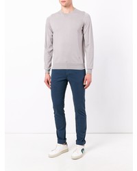 Мужской серый свитер с круглым вырезом от Fay