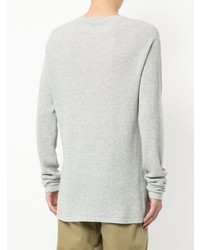 Мужской серый свитер с круглым вырезом от Bassike