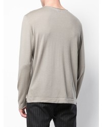 Мужской серый свитер с круглым вырезом от Massimo Alba