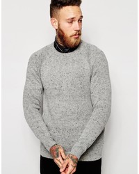 Мужской серый свитер с круглым вырезом от Weekday