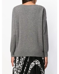 Женский серый свитер с круглым вырезом от Philo-Sofie