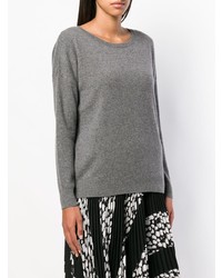 Женский серый свитер с круглым вырезом от Philo-Sofie