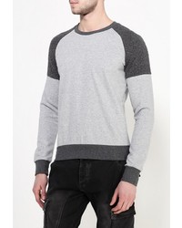Мужской серый свитер с круглым вырезом от Y.Two
