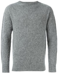 Мужской серый свитер с круглым вырезом от YMC