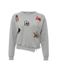 Женский серый свитер с круглым вырезом от Zeza