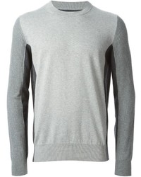 Мужской серый свитер с круглым вырезом