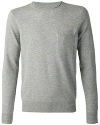 Мужской серый свитер с круглым вырезом