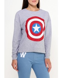 Женский серый свитер с круглым вырезом от Спартак