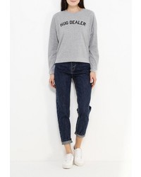 Женский серый свитер с круглым вырезом от Спартак