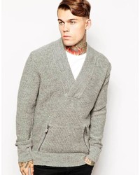 Серый свитер с отложным воротником от Eleven Paris