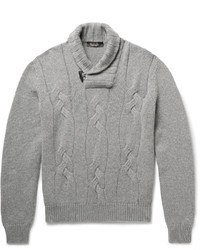 Серый свитер с отложным воротником от Loro Piana