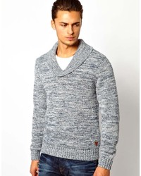 Серый свитер с отложным воротником от Pepe Jeans