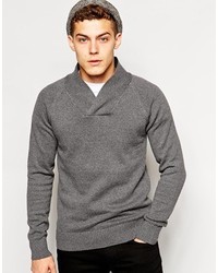 Серый свитер с отложным воротником от Selected