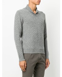 Серый свитер с отложным воротником от Zanone